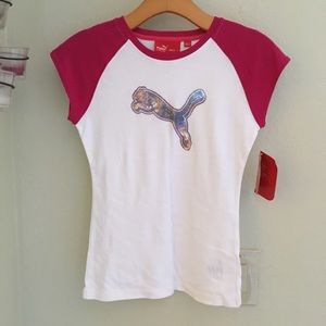 NWT Puma girls short sleeve shirt size L